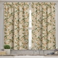 thumbnail image 2 of Ambesonne Floral Valance & Curtain, Cosmos Flowers Olives Leaves, 55"x45", Almond and Fern Green, 2 of 7