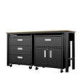 thumbnail image 3 of Manhattan Comfort Fortress 3-Piece Wood Garage Cabinet Set 5.0 in Charcoal, 3 of 11