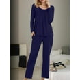 thumbnail image 2 of Womens 2 Piece Pajama Sets, Long Sleeve Tops with Comfy Pants, Ladies Pjs Sets with Pockets, 2 of 5