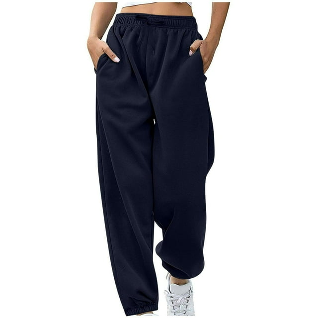 aidice Running Sweatpants for Women Workout Drawstring Elastic Waisted Jogger Pants Loose Athletic Trousers