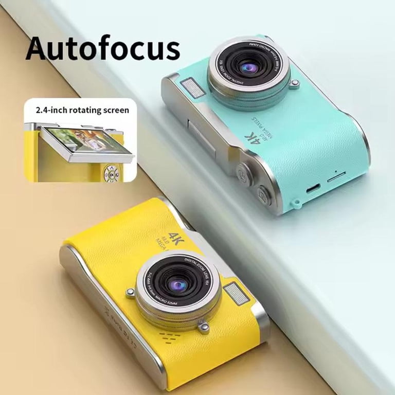 4K Digitale Camera, 48 MP Vlogcamera met 2,7 Inch LCD-scherm, 8x Digitale Zoom, Compacte Videorecorder, Draagbare Minicamera voor Kinderen, Beginners (Roze