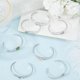 thumbnail image 4 of 8 pulseras de cabujón ajustables en blanco, de metal plateado, de acero inoxidable 304, expandibles, con cabujones redondos, bisel y base de bandeja en blanco., 4 of 5
