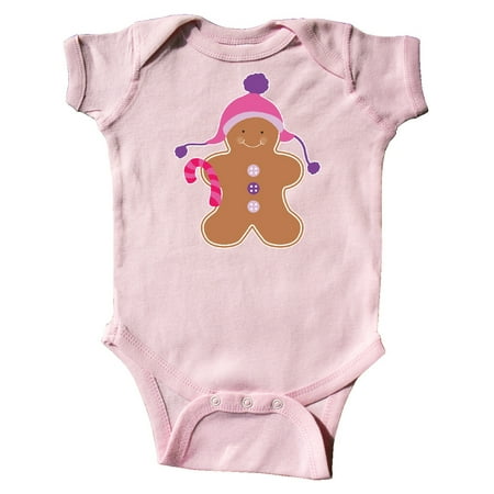 

Inktastic Gingerbread Cookie Wearing A Pink Hat Gift Baby Girl Bodysuit