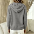 thumbnail image 6 of LEKODE Womens Casual Drawstring Hooded Knit Cardigan Lightweight Long Sleeve V Neck Button Down Sweater Coat Gray XL, 6 of 7