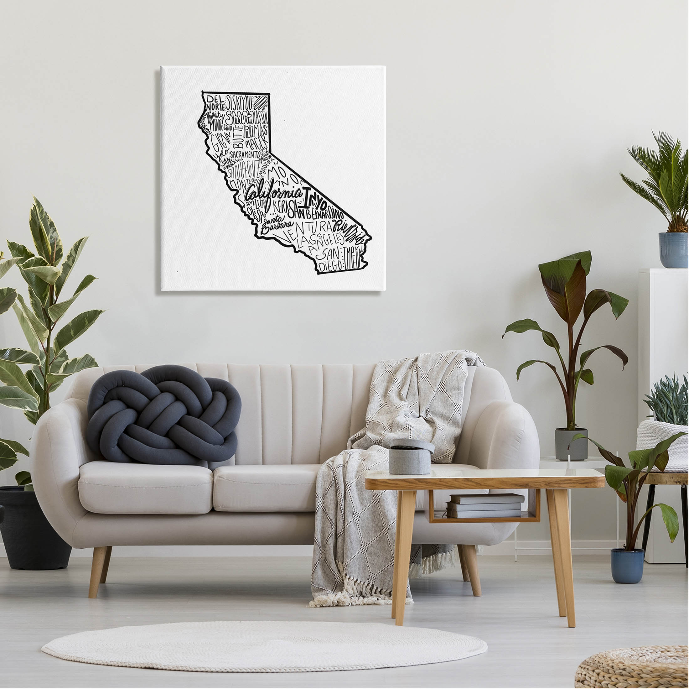 Stupell Industries California State Cities Typography Map Graphic Art Gallery Wrapped Canvas Print Wall Art, Design by The Saturday Evening Post