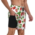 thumbnail image 2 of Kdxio Strawberry Print Men's Swim Trunks with Compression Liner 7 Inch Inseam Quick Dry Swim Shorts, 2 of 7