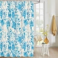 thumbnail image 4 of Fabric Shower Curtain, Blue Abstract Flowers Plants Watercolor Floral Shower Curtains with 12 Hooks Waterproof Machine Washable Bath Curtains for Bathroom, 54 x 78in, 4 of 6