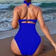 thumbnail image 4 of RUTAYY Women's One Piece Swimsuits V Neck Push Up Solid Color Resort Bodysuits Beach Vacation Swimwear, 4 of 4