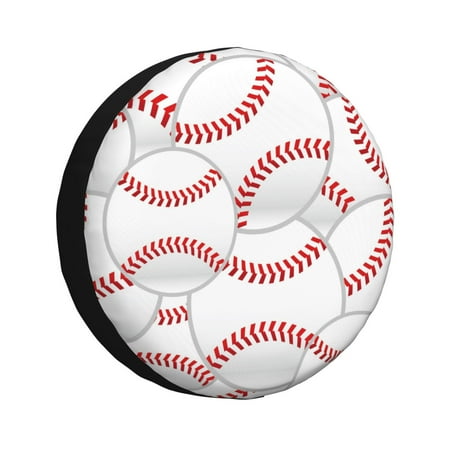 Spare Tire Cover Baseballs Wheel Cover Tire Covers for Trailers Car Truck Camper Universal Tire Covering Fits Diameter 15 inch
