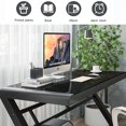 thumbnail image 6 of SAMERY Computer Desk Home Office Desks, 55.1 Inch Modern Simple Office Black Glass Desk Computer Table Study Gaming Writing Desk, Fashion Strength Tempered Glass Office Laptop Desk, 6 of 8