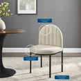 thumbnail image 5 of Tufted Side Dining Chair, Fabric, Black Beige, Modern Contemporary Urban Design, Kitchen Room Cafe Bistro Restaurant Hospitality, 5 of 9