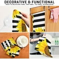 thumbnail image 7 of GZHJMY Sunflowers on A Striped Black and White Kitchen Towels Set of 4 Dishcloths Hand Towels Tea Towels Ultra Absorbent for Cleaning Washing Drying Dishes Tableware 28'' x 18'', 7 of 7