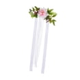 thumbnail image 4 of Arreglo floral con hojas artificiales decorativas para respaldo de silla de boda Rosa, 4 of 9