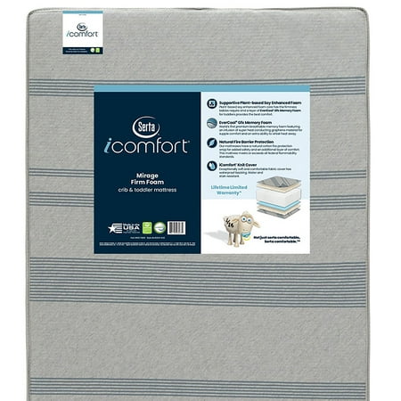 Serta iComfort Mirage Soy-Enhanced Memory Foam Crib and Toddler Mattress, GREENGUARD Gold Certified