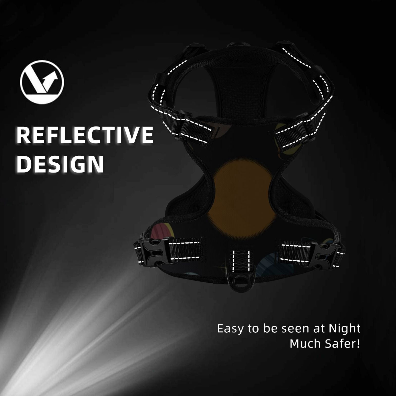 Vsdgher Planets And Their Moons Dog Harness, No-Pull Pet Harness, Dog Vest, Pet Vest for Small to Large Dogs-Medium