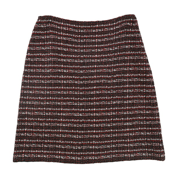 St. John - Falda acampanada de tweed para mujer, color negro, 4