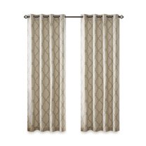 Gracie Mills Ondine Scroll Geometric Fretwork Grommet Window Curtain Panel - GRACE-160