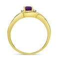 thumbnail image 5 of 14k Yellow Gold Oval Amethyst And Diamond Curve Ring, 5 of 6