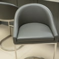 thumbnail image 2 of Otus Brushed Stainless Steel Faux Leather 26-inch Seat Height Stationary Counter Island Bar Stool, Grey, 2 of 13