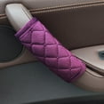 thumbnail image 4 of NUZYZ 2Pcs Door Handle Cover Embroidered Fine Stitching Easy to Install Comfortable Touch Fastener Tape Interior Decoration Flannelette Car Handle Protective Sleeve for Automobile, 4 of 8