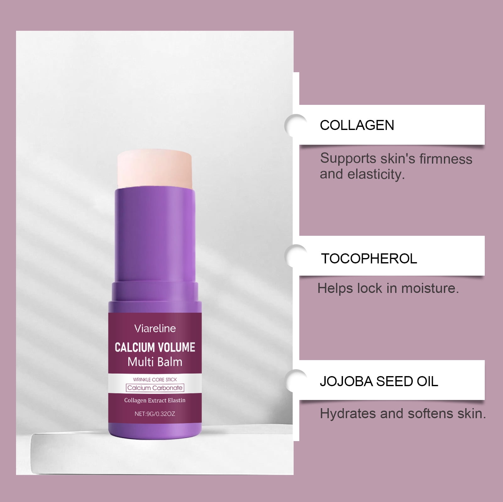 Calm Balm, Calcium Balm Stick , Calciumbalm, Anti Wrinkle Calciumbalm, Hydrating & Firming Skin, Suitable for Eyes, Neck, Face
