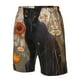 thumbnail image 4 of Fotbe Black Cat in Wildflowers Trajes de Baño Estampados para Hombre, Shorts de Verano de Secado Rápido, Ropa de Playa, Bañadores-3X-Large, 4 of 6