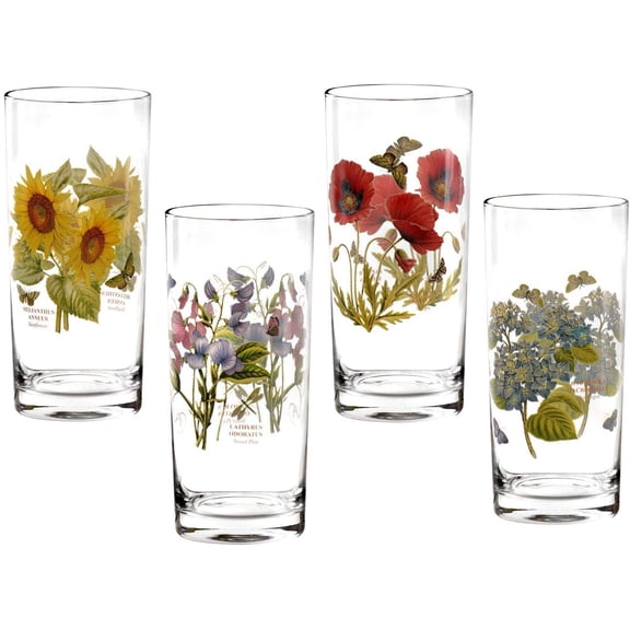 Portmeirion Botanic Garden Highball Drinking Glasses, Set of 4 - Assorted