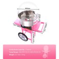 thumbnail image 4 of KFFKFF Electric Cotton Candy Maker on Wheels with Protective Dome, 1000W Professional Candy Floss Machine with Metal Bowl, Sugar Spoon, and Storage, for Celebrations, Birthdays, Gatherings Pink, 4 of 9