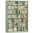 thumbnail image 6 of Hiphuta 84"H Double Wide 7-Tier Bookcase, Large Modern Bookcase for Home Office and Living Room, Freestanding Display Book Shelves, Green, 6 of 10