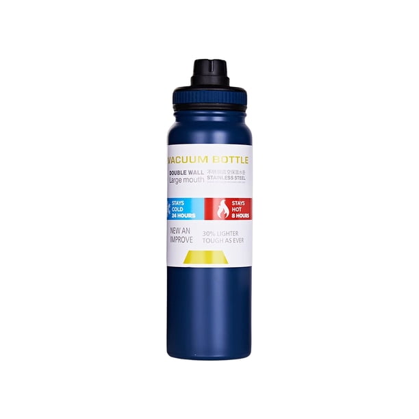 Bearachild Taza térmica con aislamiento al vacío, botella de agua de acero inoxidable, portátil, para el hogar, la escuela, la oficina, el gimnasio, Cocina y Comedor Azul 800ml Bearachild HA067366-06