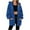 Blue, variant on Hvot&aat Women Fall Winter Warm Casual Long Sleeve Hooded Solid Color Loose Jacket Coat with Pocket