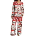 thumbnail image 5 of Tnhcen Women's Christmas Pajama Set 2-Piece Holiday Print Sleepwear Flannel Long Sleeve Pajamas Festive Family Matching Pajamas Cozy Winter Pajama Set with Pants S-3XL, 5 of 5