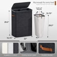 thumbnail image 2 of Sorbus Collapsible Fabric Laundry Hamper with Removable Bag, 2-Compartment, Black, 2 of 7