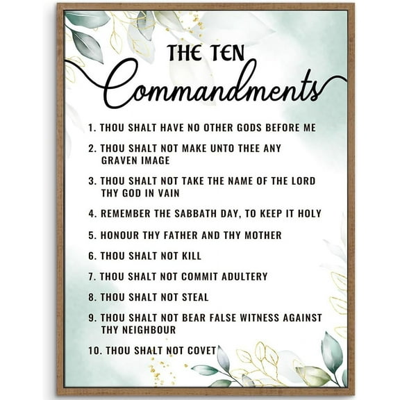 10 Commandments Wall Art Unframed Inspirational Christian Quotes Canvas Wall Decor God Bible Verses Poster Pictures Positive Artwork For Bathroom Bedroom Home Office
