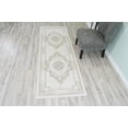 thumbnail image 6 of Glamour Hand Carved Thick Plush Pile Boho Traditional Oriental Floral Area Rug Carpet For Living Room Bedroom (Pearl Cream, 7' 8" x 7' 8" Round), 6 of 11