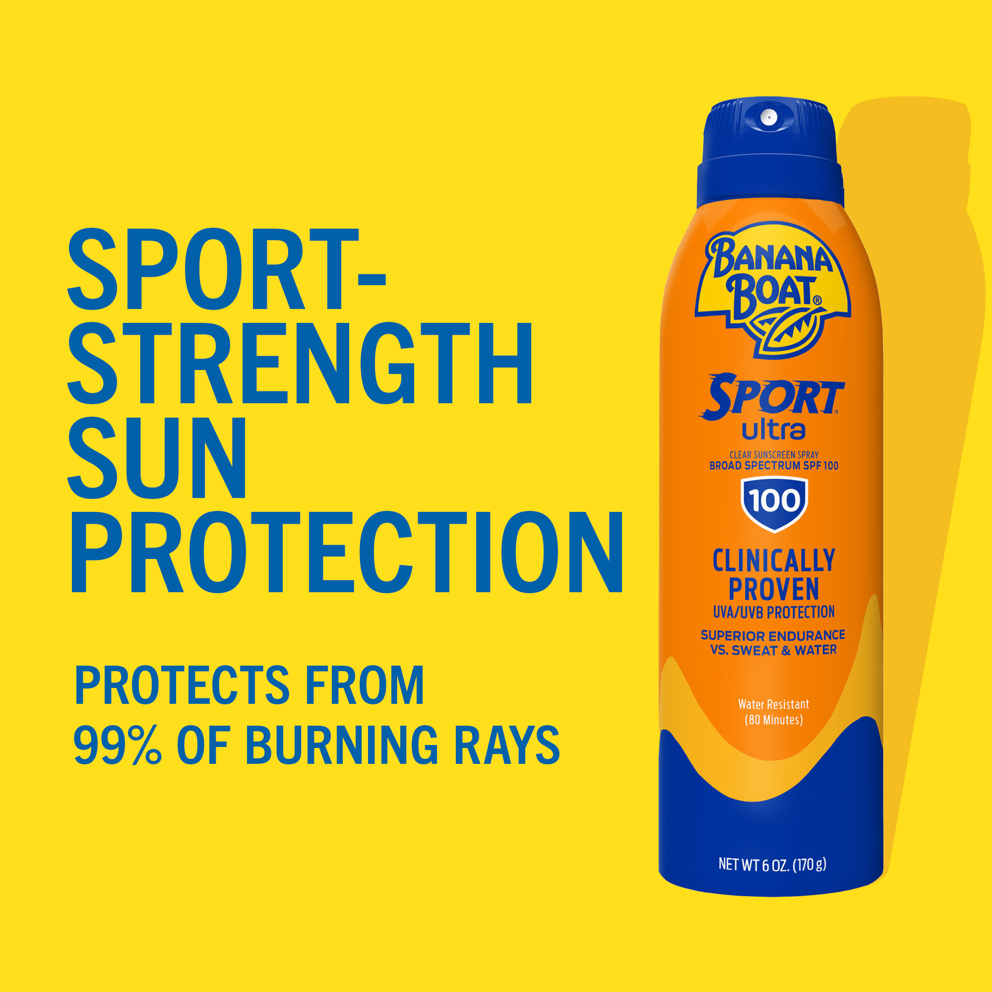 Banana Boat Sport Ultra 100 SPF Sunscreen Spray, 6 Oz, Water Resistant (80 Minutes) Sun Block - image 3 of 9