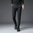 thumbnail image 4 of SWSMCLT Men's Business Winter Casual Slim Fit Stretch Casual Pants Ankle Pants Soft Drawstring Trousers Black1 38, 4 of 4