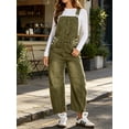 thumbnail image 6 of Women Sleeveless Denim Overall Pants Casual Loose Barrel Leg Jeans Jumpsuit with Pockets, 6 of 7