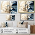 thumbnail image 4 of Designart "Contemporary Forms in Harbor White and Blue" Abstract Framed Wall Art - Transitional Beige Abstract Shapes Entryway Framed Wall Art, 4 of 6