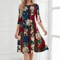 thumbnail image 5 of BOMYJESK 4th Of July Dresses for Women Maxi Dresses Patriotic American Flag A-Line Dress Independence Day Art Print Summer Dresses Casual Evening Dress for Party Deep Red 2XL, 5 of 7