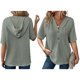 thumbnail image 3 of Blusas de Verano para Mujer, de Punto Gofre, de Corta, con Cordón, Sudaderas con Botones y Cuello en V, Blusas Informales, Camisas. Verde XXL, 3 of 9