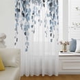 thumbnail image 6 of Blue Eucalyptus Leaves Sheer Curtains 54 Inches Long, Summer Farmhouse Botanical Light Filering Curtains, Breathable Simi Curtain Privacy Drapes for Kitchen Bathroom Nursery Small Window Treatment, 6 of 9