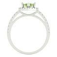 thumbnail image 4 of 2.38ct marquise cut green natural peridot 18k white gold halo Bridal Wedding Engagement Promise Anniversary Ring for Women size 8.25, 4 of 7