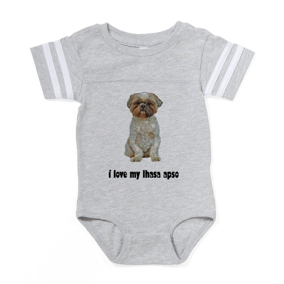 CafePress - FIN Lhasa Apso Love - Cute Infant Baby Football Bodysuit