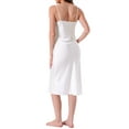 thumbnail image 3 of INSPIRE CHIC Womens Sleepdress Satin Silky Fishtail Hem Cowl Neck Sleeveless Spaghetti Strap Midi Lounge Chemise Nightgown M White, 3 of 6