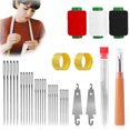 thumbnail image 2 of Hioecau 37 Pcs/Set Big Eye Sewing Needles Hand Sewing Kit Stainless Steel Needles with Seam Opener Needle Threaders Assorted Color Threads Thimbles for Sewing Repairs And Crafts, 2 of 8