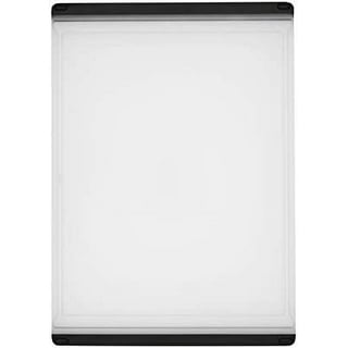 OXO 11272800 Good Grips 14 3/4 x 10 3/8 x 3/8 Double-Sided White  Polypropylene Carving and Cutting Board