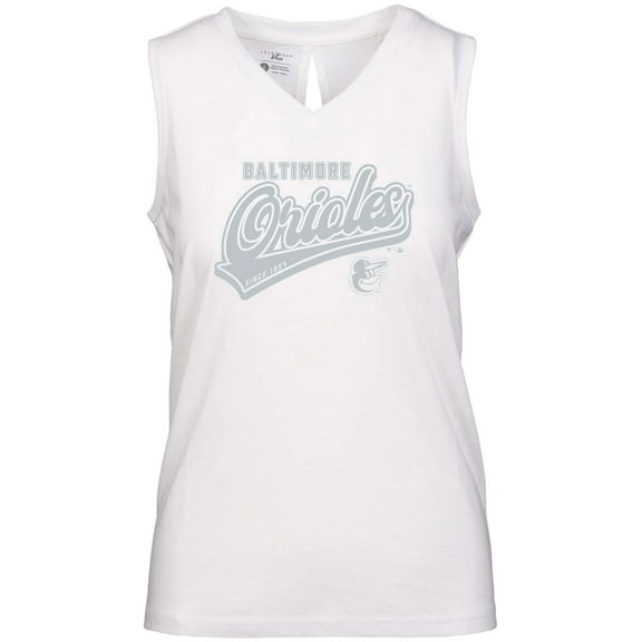 Women's Levelwear  White Baltimore Orioles  Paisley Sweep V-Neck Tank Top
