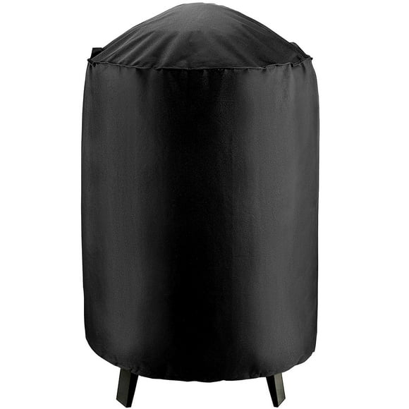 NEH Outdoor Round Smoker Grill Cover - 19"Diameter x 39"H - Electric, Propane, Pellet, or Charcoal BBQ Smoker Cover - Sunray Protected, and Weather Resistant Storage Cover - Black