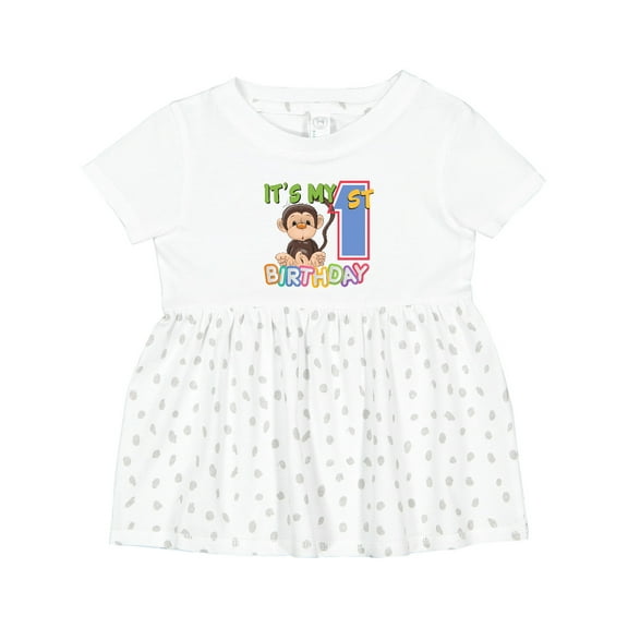Inktastic Monkey First Birthday Girls Baby Dress